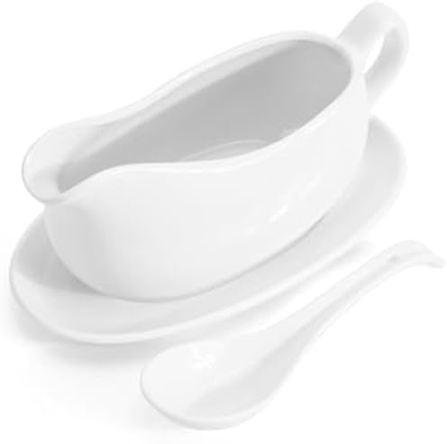 Salsiera con piattino Set salsiera in ceramica da 200 ml con cucchiaio e vassoio, stoviglie con beccuccio antigoccia per salse, condimenti per insalata, Ringraziamento, Halloween