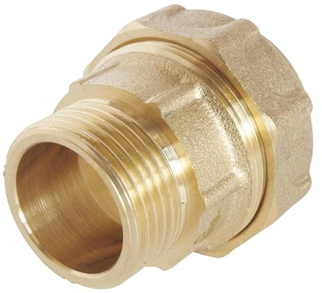 SOMATHERM FOR YOU - Messing Einsteckverbindungsstück gerade für D25 PE-Rohr - M20 / 27 - äußere Klemm