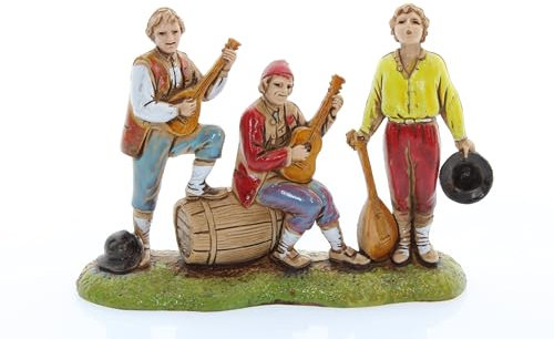 Moranduzzo Musiciens pour Crèche de 6 cm Échelle 1:32 – Mini 6 – Figurine Incassable, Style '700, Peinte à la Main, Sculpteur M. Landi, Fabriqué en Italie