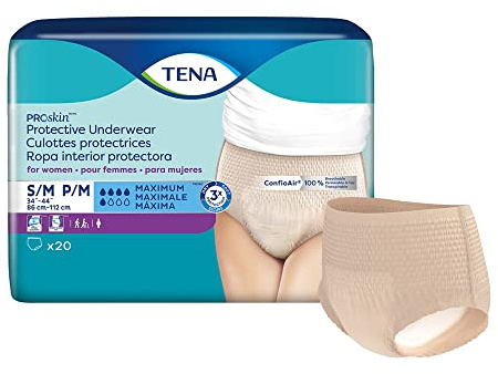 TENA ProSkin Protective Incontinence Underwear for Women, Moderate Absorbency, Small/Medium, 20 Count