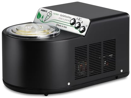 Nemox – GELATISSIMO Exclusive i-green – NOIR – jusqu'à 1 kg de glaces, yaourts glacés, sorbets, granités en 15-20 minutes