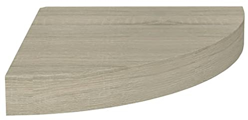 vidaXL Eckregal Schweberegal Wandregal Bücherregal CD DVD Regal Wandboard Hängeregal Wand Dekoregal Freischwebend Eichefarben 25x25x3,8cm MDF