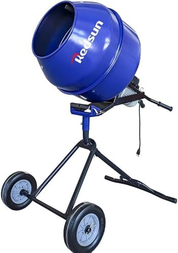 Redsun Portable Concrete Mixer Machine, Electric Cement mixer 5 Cubic Feet, Concrete Cement Mixer with Wheel for Stucco Mortar