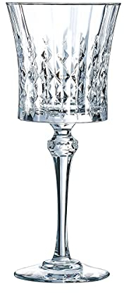 Cristal D'Arques Paris Lady Diamond Collection - 6 vasos de pie de 27 cl – Brillo, transparencia y alta resistencia – Fabricado en Francia – Embalaje reforzado, adecuado para la venta online
