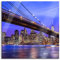 Pixxprint Glasbild, Wandbild auf Echtglas, New York Brooklyn Bridge, 40x40 cm, inkl. Aufhängung und Abstandshalter