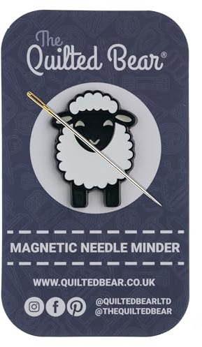 The Quilted Bear Magnetic Needle Minders – Enamel Needle Keeper for Sewing, Embroidery & Cross Stitch Accessories | Secure Holder for Sewing Pins & Needles (Sheep)