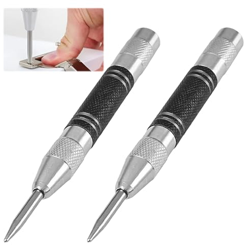 Automatischer Körner 2 Stück Robuster Federbelasteter Körner,Automatik Körner Metall,Automatic Hole Punch,Hochleistungs Automatik Körner,Körner Automatisch für Metall,Glas,Holz,DIY-Kunst