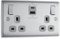 BG Electrical Double Switched Wall Plug Socket with Super Fast Charge Type A & C USB Ports, Nexus Metal, Brushed Steel, Grey Inserts, 13A, 45W, NBS22UAC45G