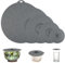 5 PCS Couvercle Silicone Réutilisable Sans BPA Couvercles en Silicone Effet d'Aspiration Imperméable et Résistant à la Chaleur, pour Bols, Casseroles, Assiettes, Tasses, Fours, Réfrigérateurs (Gris)