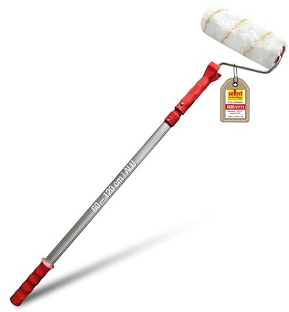 mako PROFI Farbroller EASYTEX, 25 cm mit Teleskopstab 110-200 cm für alle Heim- und Handwerker-Malerprojekte, Malerwerkzeug in Profi Qualität