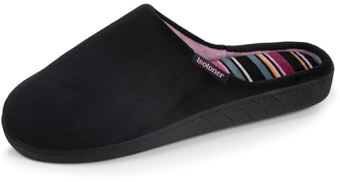 Isotoner Chaussons Mules femme semelle mousse à mémoire de forme 39 noir