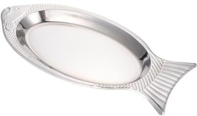 Veemoon Plato de Pescado Acero Inoxidable con Forma de Pez para Parrilla y Vapor Bandeja Versátil para Cocina Barbacoa y Servir Aperitivos Fiestas