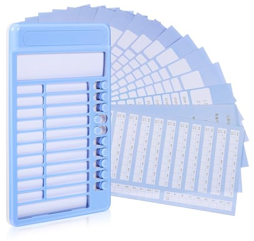 GLSTOY Planificador Visual de Tareas Multifuncional Azul, Tablero de Lista de Tareas Soporte Plegable, Pizarra Deslizante para Gestión de Horarios y Rutinas Diarias en Oficina y Hogar