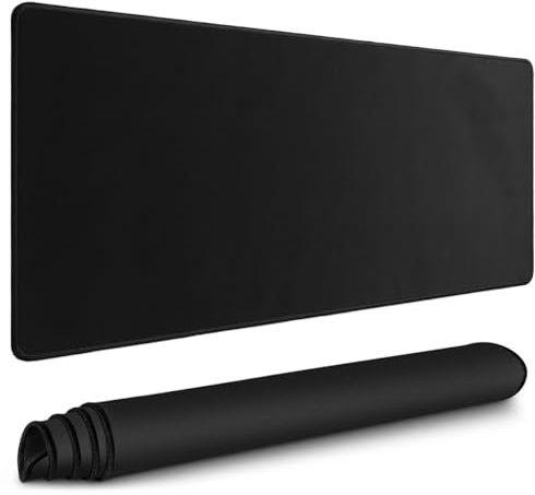 Gaming musmatta XXL 800 x 400 mm, musmatta PC XXL, svart, för hemmakontor | Stor musmatta med vattentät och halkfri bas, förbättrar precision och hastighet, för bord, stationär dator, PC