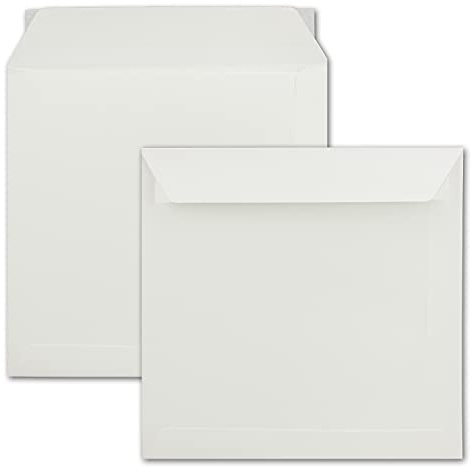 Kuvert vit fyrkant, komplett paket 25 Stück 220 x 220 mm kräm