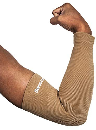 Senston Kompression Armlinge 1 Stück Sonnenschutz Arm Sleeve Armwärmer Basketball Volleyball Radfahren Laufen für Herren Damen Jungen