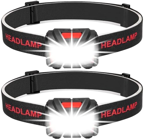 Winzwon Stirnlampe LED Wiederaufladbar,Weihnachten Adventskalender Füllung Geschenke für Männer, Wasserdicht Kopflampe Stirnlampen Rotlicht für Kinder Erwachsene, Laufen, Joggen, Angelzubehör