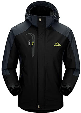 Naudamp Giacca da Uomo Impermeabile Esterna Giacca da Pioggia Leggera Softshell Arrampicata Abbigliamento da Trekking Giacca a Vento Multitasche da Montagna