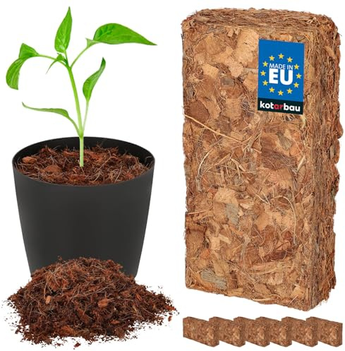 KOTARBAU® Naturlig & torvfri kokosjord för växter och terrarier Kokosjord av kokosfiber, 6 x 500 g - 30 L kokosgrond