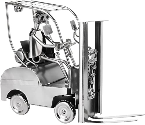 Brubaker Figura del Carrello Elevatore - Autista del Carrello Elevatore Uomo di Metallo - Regalo Fatto a Mano