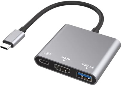 USB C Hub,USB-c Digital av Multiport Adapter with 4K HDMI Output/USB-C Fasting Charging Port&USB 3.0 Port Compatible for MacBook Pro M1/16-20 Air M1/18-20 iMac,XPS, Laptop (Grey - USB c3 in 1)