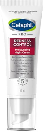 Cetaphil Pro Nachtfeuchtigkeitsspendende Creme mit Vitaminen E, B3 und B5 50ml - Intensive Feuchtigkeitsspendung und Reduzierung von Rötungen - Stärkt die Hautschutzsperre
