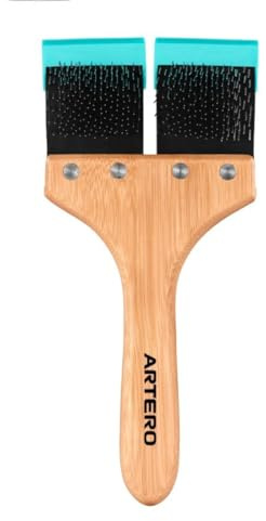 Artero Nala. Carda Doble Flexible y Articulada (2 en 1). Especial para cepillar todo tipo de Perros y Gatos y mantener un pelaje limpio y sano
