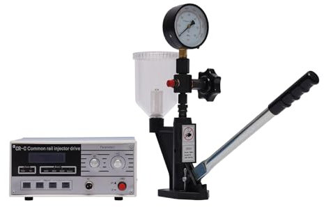 Duoruameng Dispositivo di prova diesel, dispositivo di prova per CR-C & S60H, da 0 a 600 bar e da 0 a 8000 PSI Common Rail Injector Tester