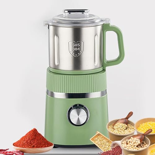 Moulin à Grains électrique, Moulin à café 500 W avec Couvercle Amovible, 26 000 TR/Min, broyage Sec/Humide à Double Usage, Grande capacité 800 g, Moulin à épices à 4 Vitesses pour Grains de café