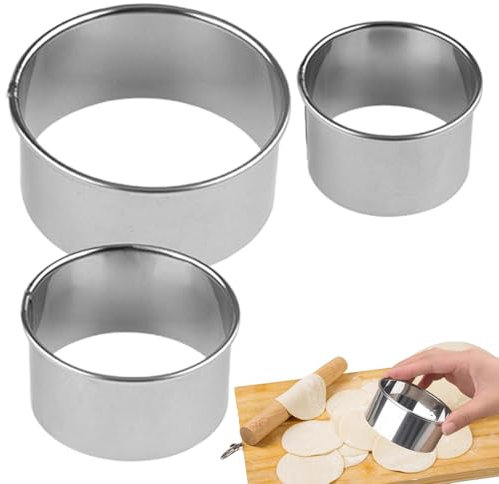 Cutter di pasta rotonda, taglierine rotonde per la cottura | Cutter di trattamento in acciaio inossidabile,riutilizzabile, forniture di artigianato alimentare per torta e fondente