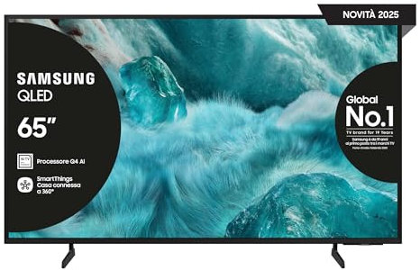Samsung QLED 4K Vision AI Smart TV 65'' QE65Q7F4AUXZT, Q4 Processor, 100% Volume Colore con Quantum Dot, Motion Xcelerator, OTS Lite & Adaptive Sound, SlimLook Design, 2025