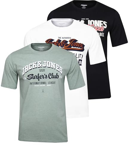 JACK & JONES Logot Tee AW 25 O-Neck 3er Set, XXL
