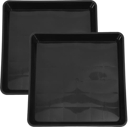 BESPORTBLE Plato Cuadrado para Maceta 41X41X5.5Cm 2 Piezas Bandeja De PláStico Antigoteo para JardíN Exterior E Interior ProteccióN Estable para Macetas
