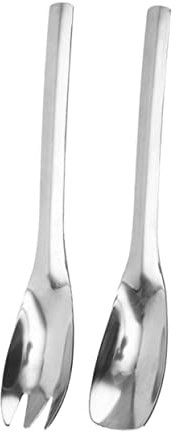 GLEAVI 1 Set Cucchiaio Per Insalata Forchetta Set Manico Lungo Cucina Multifunzionale Insalata Posate Cucchiaio Cucchiaio Da Portata In Metallo Cucchiaio Per Insalata Domestico Posate