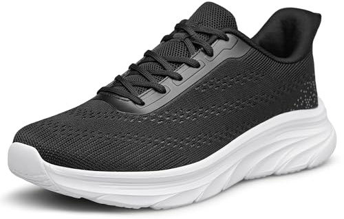 Raoendis Träningsskor för Herrar Promenadskor Stavgångsskor Löparskor Sneakers Herr Sportskor för Jogging Tennis Lätta Andas Fritid Tennisskor Svart 47