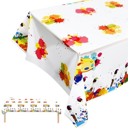 2er Pack Wachstuchtischdecke für Kinder - Malunterlage & Basteltischdecke (130x220 cm) - Wasserfeste & Abwaschbare Tischdecke für Kreativität, Maltisch, Schule & Party