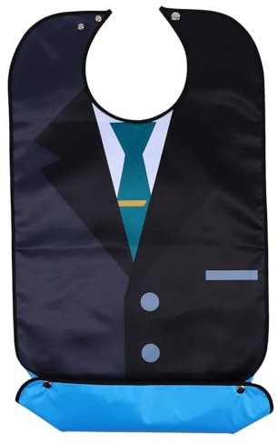 ARTIBETTER Bavoir Adulte pour Femmes et Hommes, Bavoir de Costume Lavable, Protection pour Repas des Personnes Âgées, Polyester Solide et Ajustable