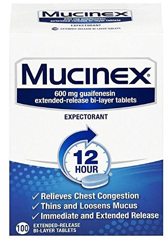 Mucinex 12 Hr Chest Congestion Expectorant, Tablets, 100ct (Pack of 3)