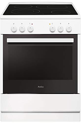 Amica SHC 914 111 W Standherdset/Cerankochfeld mit Bräterzone/RapidWarmUp/Pizzastufe/Heißluft/Infrarotgrill / 65L Backraum /