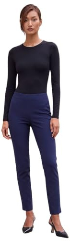 Roman Originals Women's High Waisted Skinny Trousers - Black, Size 10