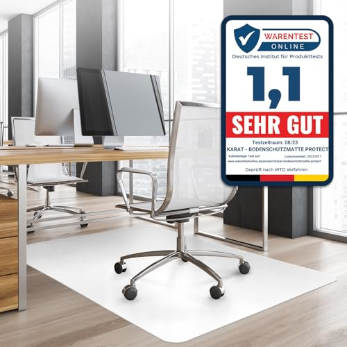 Tappetino protettivo per sedia da ufficio, tappetino da scrivania, trasparente, per sedie da ufficio, 90 x 120 cm, per pavimenti duri (bianco)