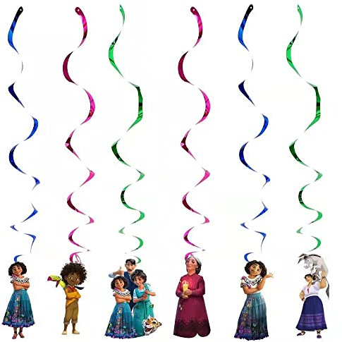 Encanto Isabel - Set di decorazioni per festoni di buon compleanno da appendere, a tema Swirl