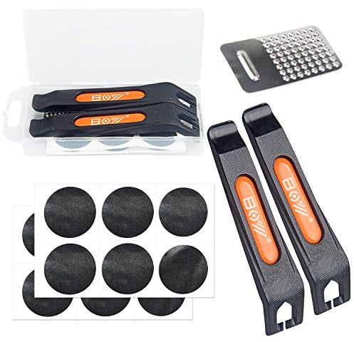 Oumers Bike Puncture Repair Set, Bicycle Inner Tube Repair Kits Bicycle Levers Tyre Patches Rasp Tool for All Inflatable Inner Tubes in Road Emergency