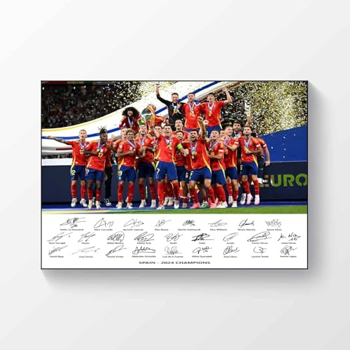 Póster A4 dedicado de los campeones de España 2024 - Foto de fútbol - Regalo para los aficionados y seguidores del fútbol
