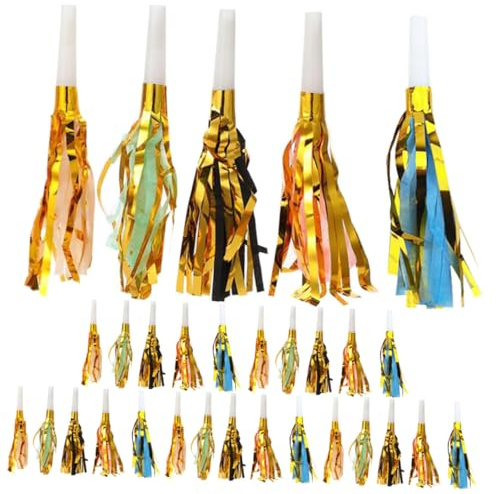 BESPORTBLE Matracas de Fiesta para 30 Piezas Flecos y Purpurina Colores Surtidos (Sopladores para Cumpleaños y Celebraciones Infantiles