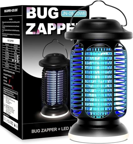 Regevo Matamosquitos Eléctrico 4000V, Lámpara Antimosquitos 20W con Luz LED, Trampa para Moscas Exterior e Interior IPX4 Impermeable, Mata Insectos Electrónico para Jardín, Terraza, Camping