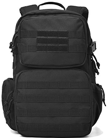 REEBOW GEAR Military Tactical Backpack Army Assault Pack Molle Bug Bag Backpacks Rucksack for Outdoor Sport Travel Hiking Camping Daypack Black