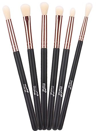 MSQ 6 Stück Lidschatten Make-Up Pinsel Set,Augenpinsel Set Make up Augenbrauen Pinsel für Lidschatten, Augenbraue, Eyeliner, Blending, Concealer Rose Gold