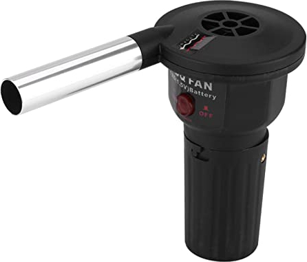 Zerodis Soplador de barbacoa eléctrico para camping, ventilador portátil para BBQ, cocina al aire libre, ideal para parrilla y fogata, potente y compacto, fácil de usar en exteriores