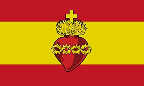 Gemelolandia | Bandera Sagrado Corazón de Jesus España 150x90cm | Del Mundo, de Países, Nacionales y Autonómicas de España Para Decoración de Cualquier Espacio